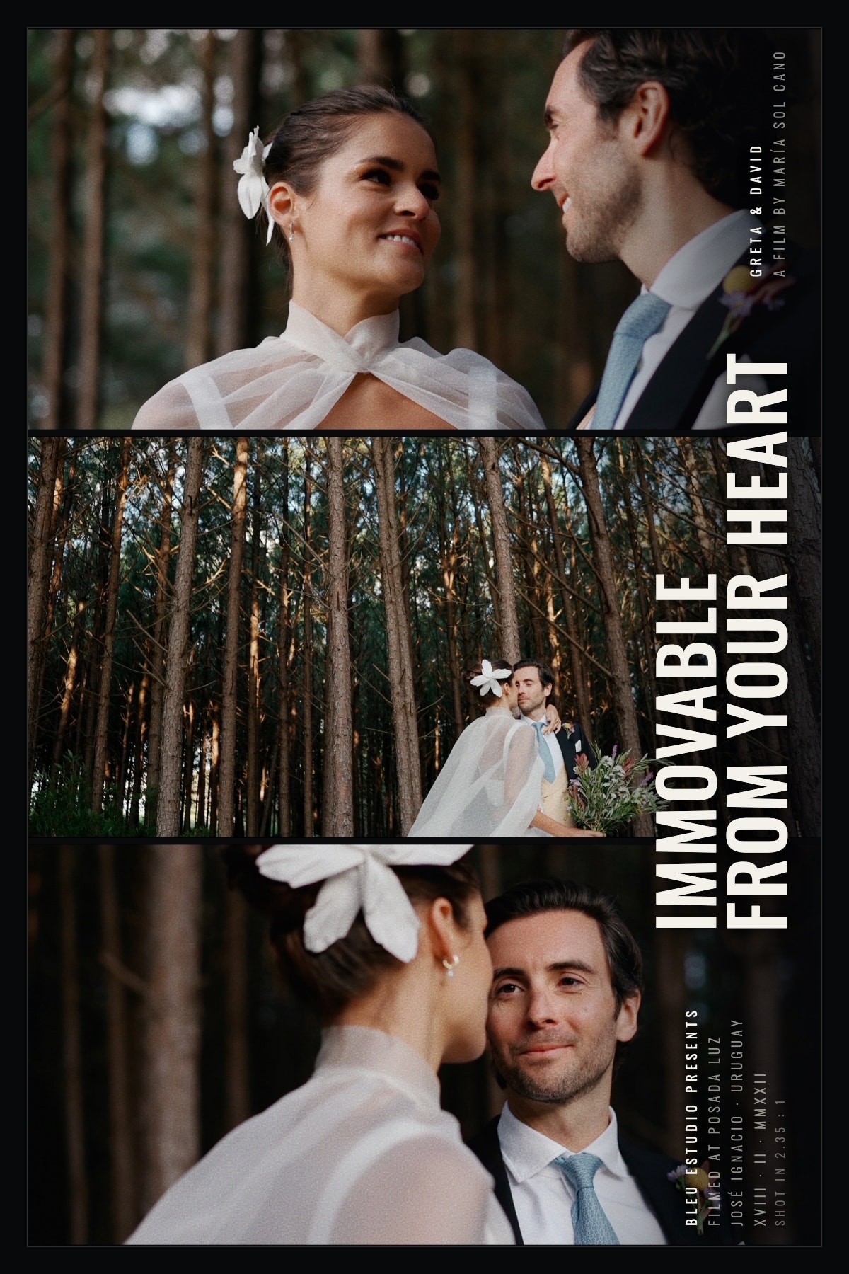 Immovable from your heart — one sheet for Greta & David's wedding film at Posada Luz